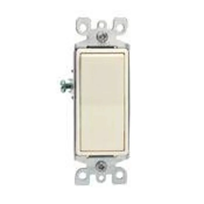 Leviton 5601-2T 15 Amp, 120/277 Volt, Decora Rocker Single-Pole AC Quiet Switch, Residential Grade, Grounding, 10-Pack, Light Almond