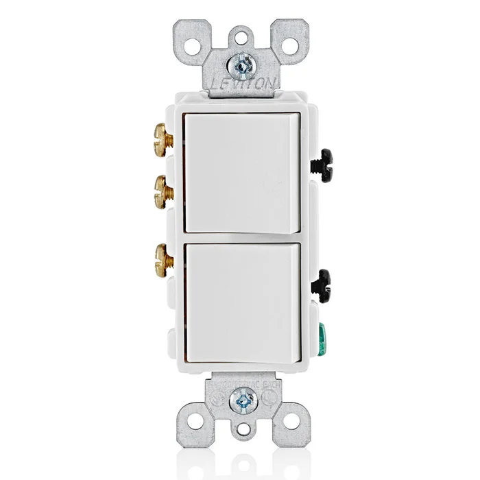 Leviton 5641-W Decora Single Pole/3-Way AC Combination Switch, 15A, 120/277V, White