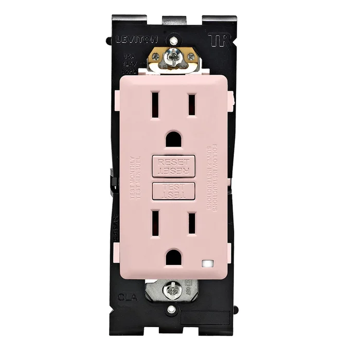 Leviton RGF15-FP Tamper Resistant 15A Self-Test SmartlockPro GFCI Receptacle, Fresh Pink Lemonade