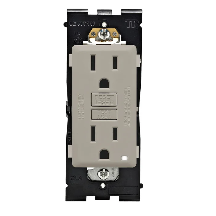 Leviton RGF15-WS Tamper Resistant 15A Self-Test SmartlockPro GFCI Receptacle, Wood Smoke