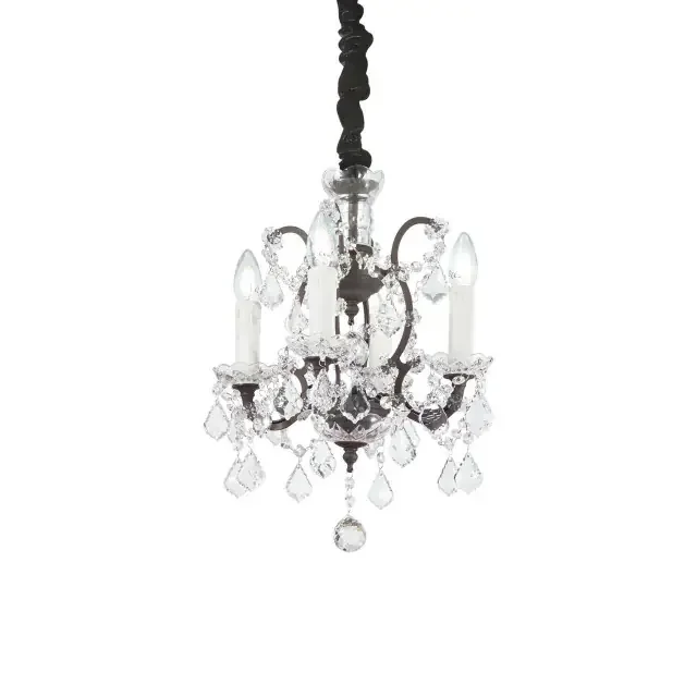 Liberty SP4 4 Light Black with Crystal Chandelier