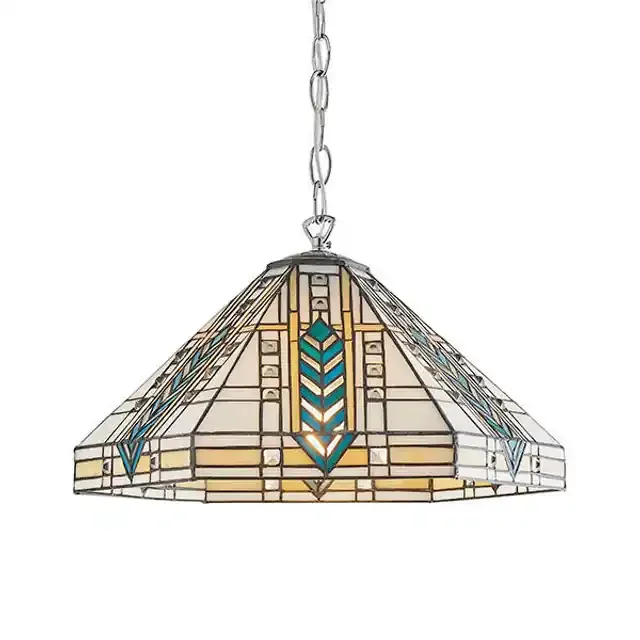 Lloyd Chrome Medium Tiffany Pendant Light