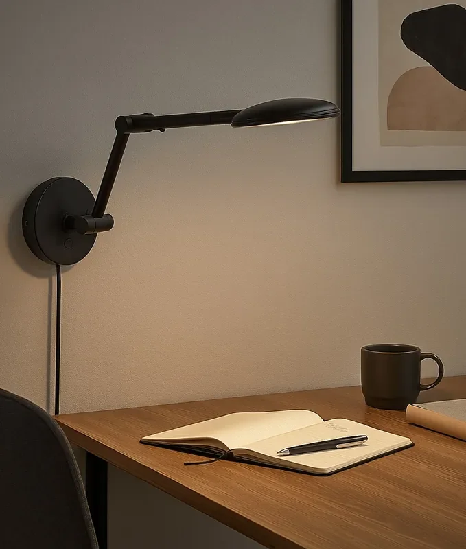 Long Reach & Highly Adjustable Black Wall Light – Touch Dimmable