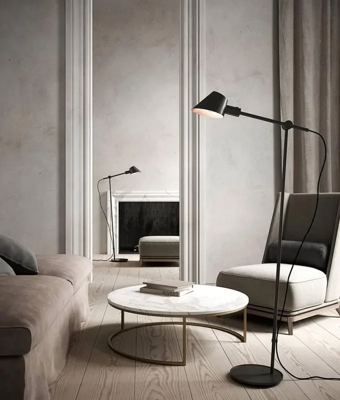 Long Reach Black Adjustable Floor Light