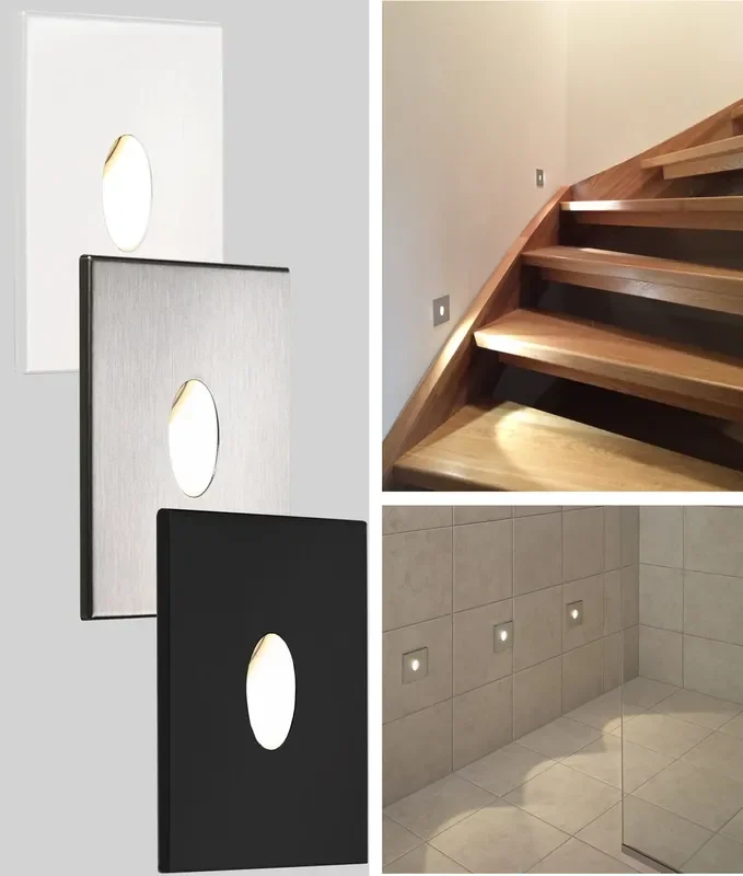 Low-Level Bathroom Marker Light – Recessed LED, IP65, Stainless, White, Black