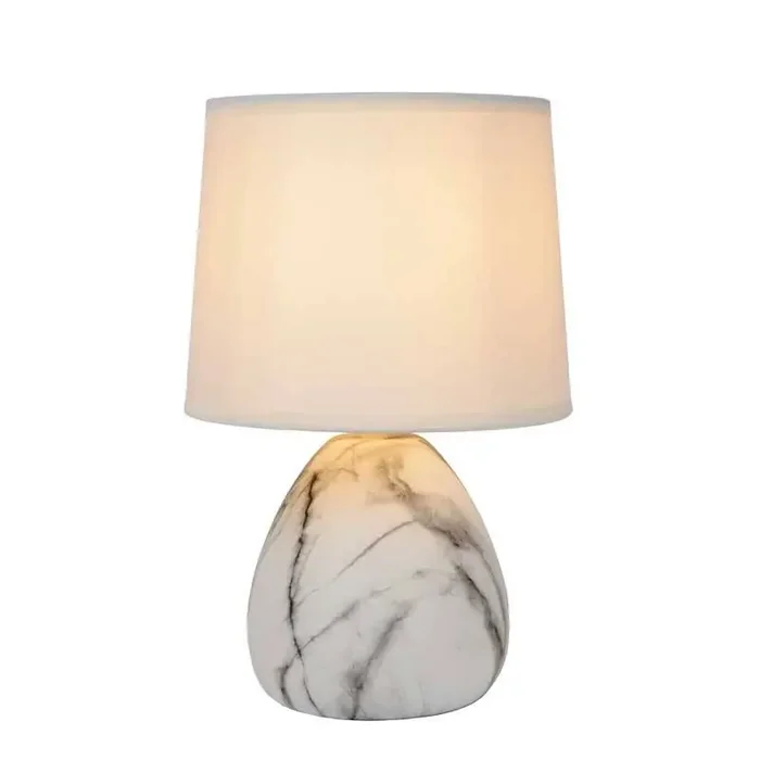 Lucide Marmo Ceramic Table Lamp – White – Online Lighting