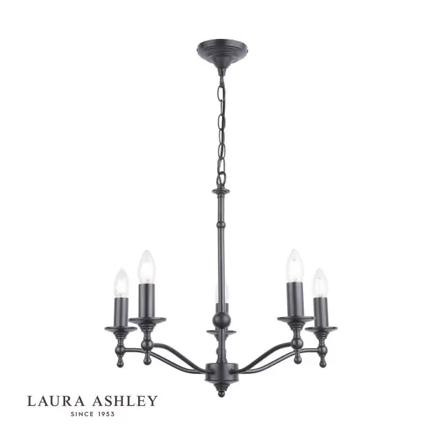 Ludchurch 5 Light Industrial Black Feature Pendant