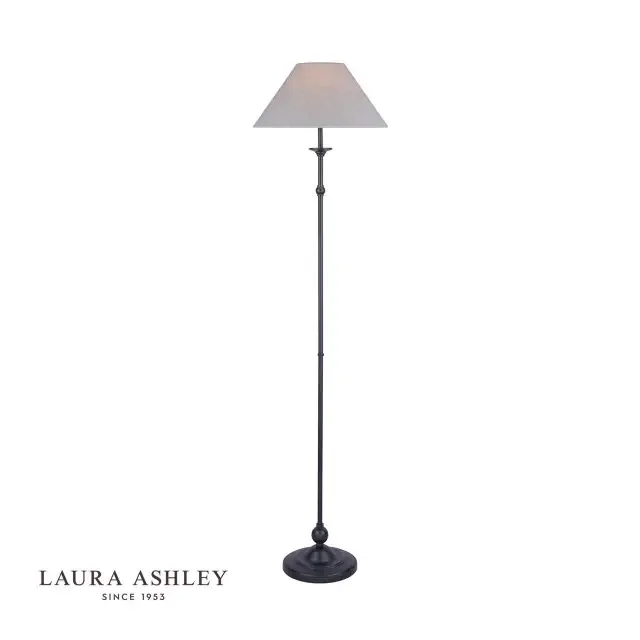 Ludchurch Black with Grey Shade Floor Lamp