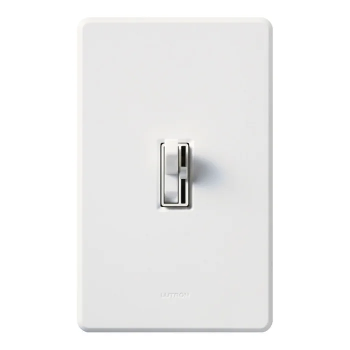 Lutron AY-10P-WH Ariadni Toggle Dimmer, Single Pole, 1000W Incandescent/Halogen, White