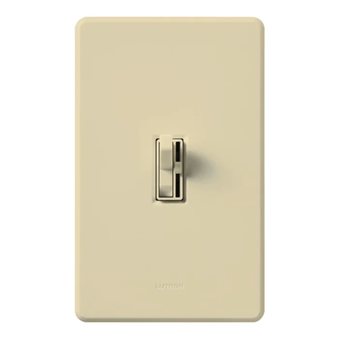 Lutron AY-10PNL-IV Ariadni Toggle Dimmer with Locator Light, Single Pole, 1000W Incandescent/Halogen, Ivory
