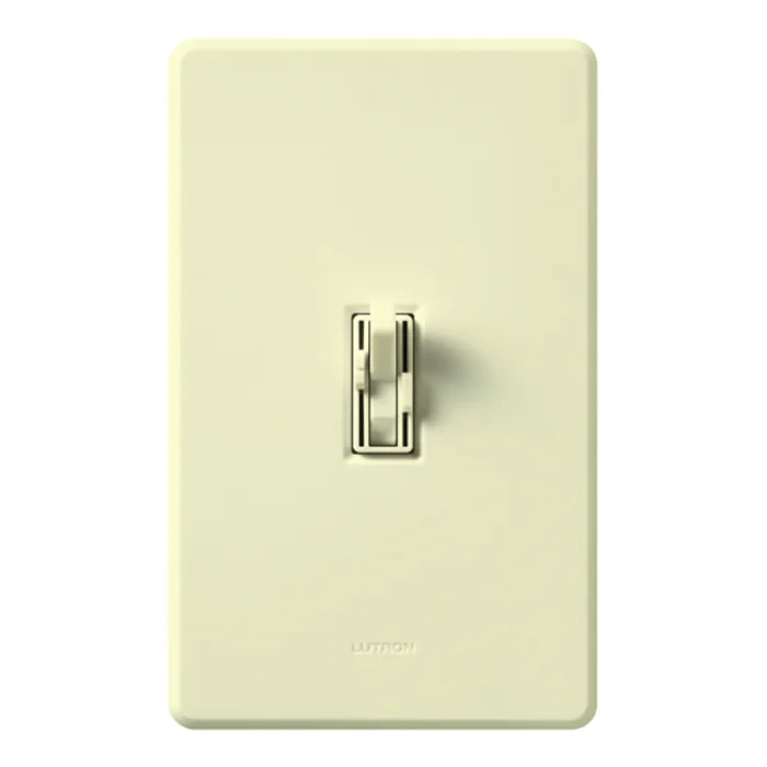 Lutron AY2-LFSQ-AL Ariadni Toggle Quiet 3-Speed Fan Control and Dimmer, Single Pole, 1.5A Fan, 300W Incandescent/Halogen, Almond
