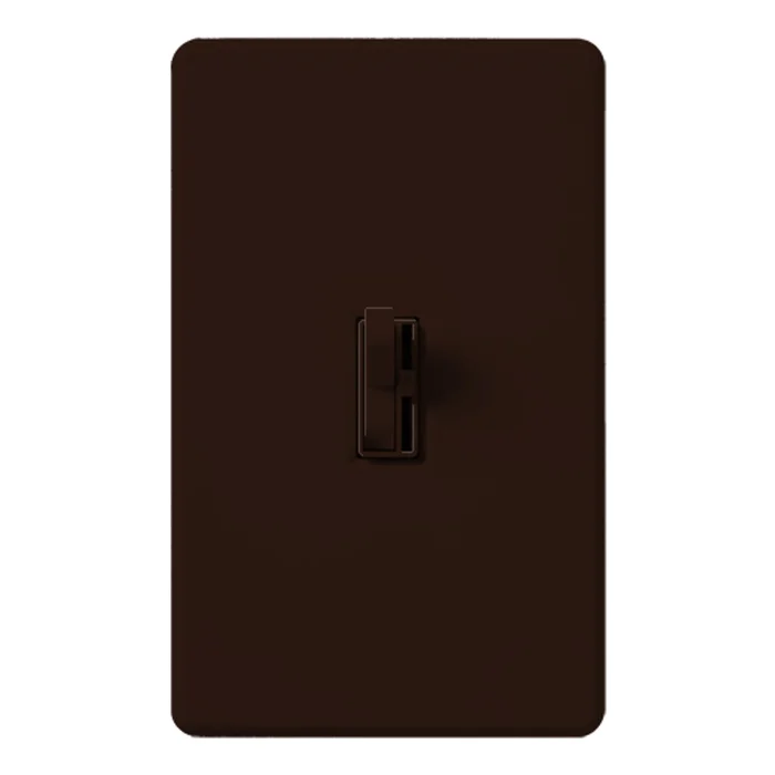 Lutron AYCL-153P-BR Ariadni Toggle LED+ Dimmer, Single Pole/3-Way, 150W LED/CFL, 600W Incandescent/Halogen, Brown