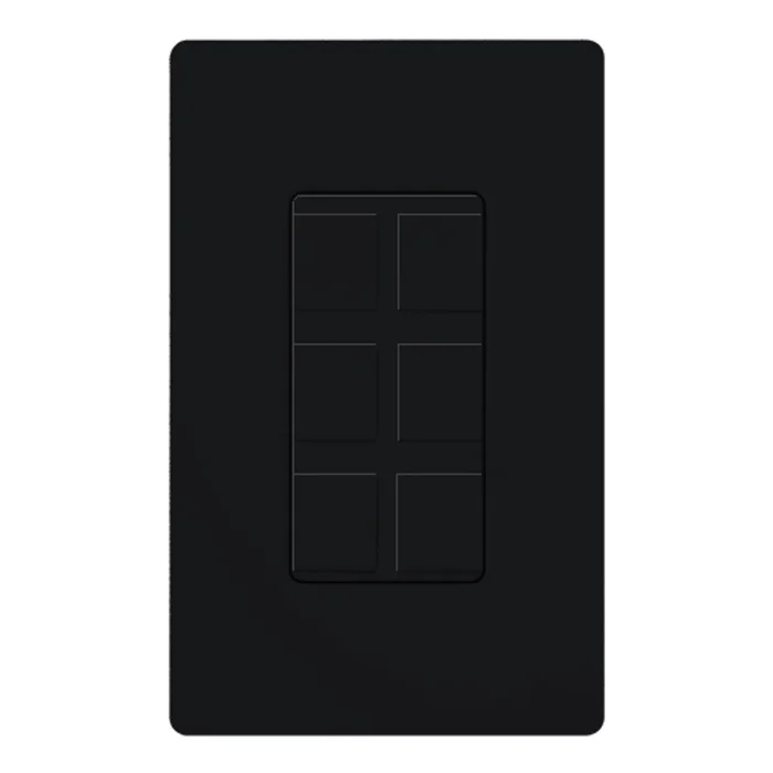 Lutron CA-6PF-BL Claro Field Customizable 6-Port Frame, Black