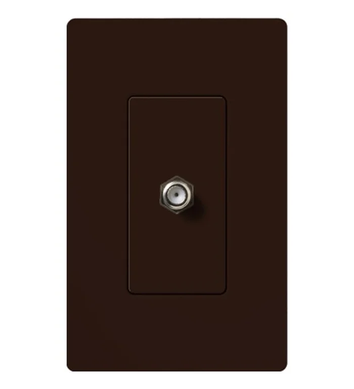 Lutron CA-CJ-BR Claro Single Cable Jack, F-Style, 75-Ohm Coaxial Cable, Brown