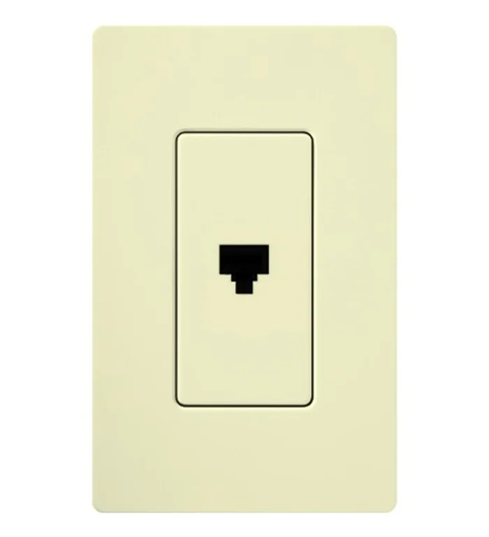 Lutron CA-PJ-AL Claro Single Telephone Jack, 6-Conductor, RJ11, Almond