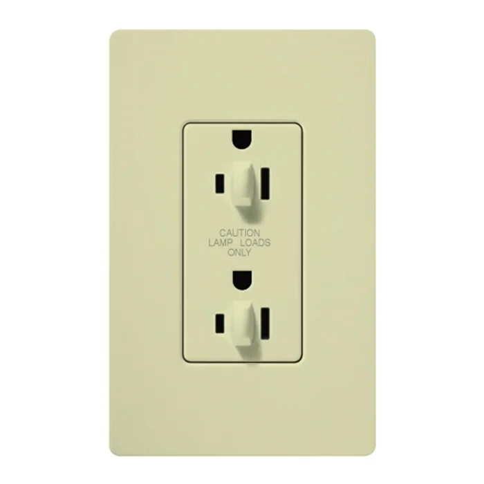 Lutron CAR-15-DDTR-AL 15A 120/125V Dual Dimming Tamper Resistant Receptacle, Almond