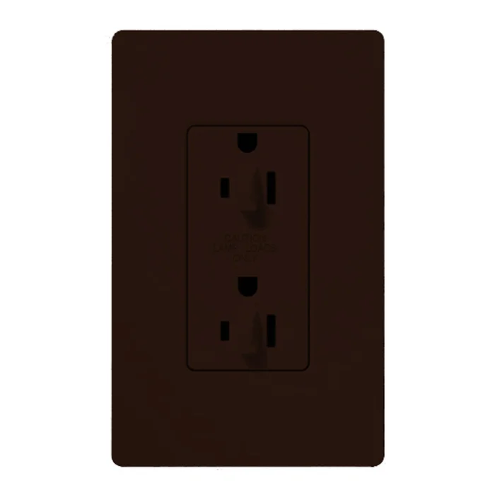Lutron CAR-15-DDTR-BR 15A 120/125V Dual Dimming Tamper Resistant Receptacle, Brown