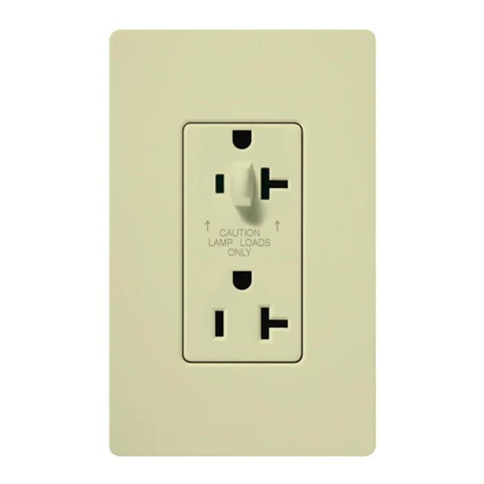 Lutron CAR-20-HDTR-AL 20A 120/125V Half Dimming Tamper Resistant Receptacle, Almond