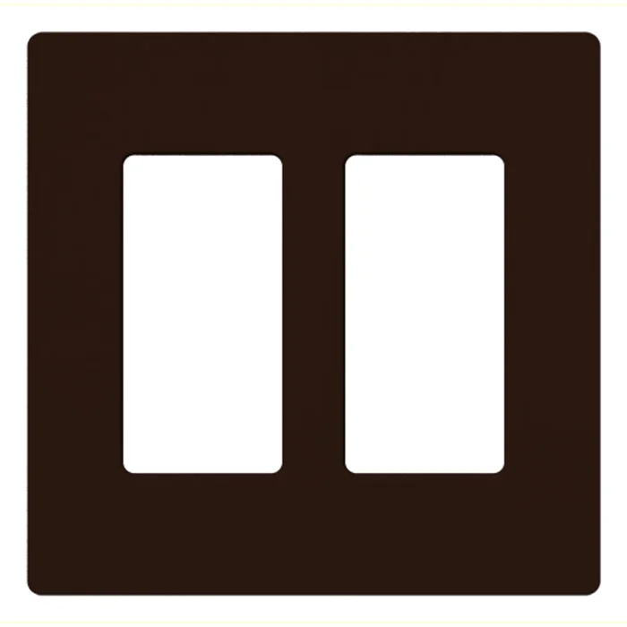 Lutron CW-2-BR Claro Decora 2-Gang Screwless Wallplate, Brown
