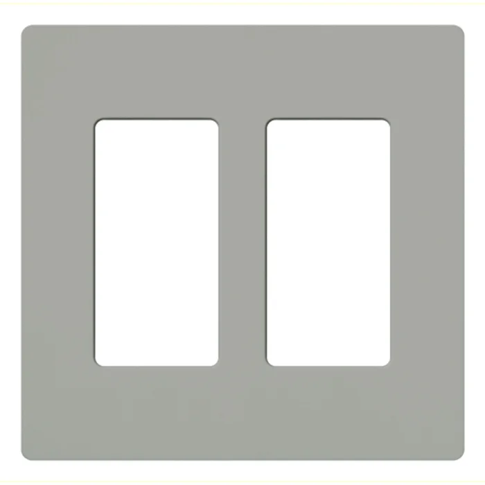Lutron CW-2-GR Claro Decora 2-Gang Screwless Wallplate, Gray