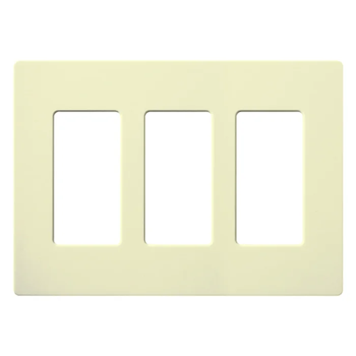 Lutron CW-3-AL Claro Decora 3-Gang Screwless Wallplate, Almond