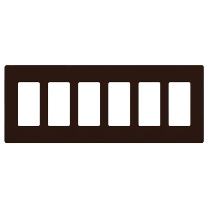 Lutron CW-6-BR Claro Decora 6-Gang Screwless Wallplate, Brown
