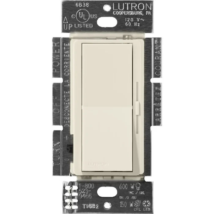 Lutron DVSCF-103P-277-PM Diva 3-Wire Fluorescent Dimmer, Single Pole/3-Way, 277V, 6A, Pumice