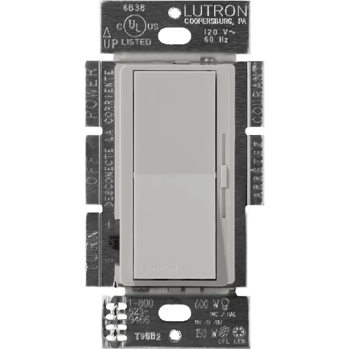 Lutron DVSCLV-103P-PB Diva 3-Way Magnetic Low-Voltage Dimmer, 120V, 1000VA (800W), Pebble