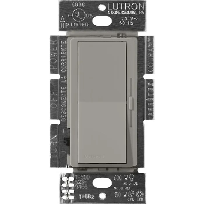 Lutron DVSCLV-10P-CS Diva Single Pole Magnetic Low-Voltage Dimmer, 120V, 1000VA (800W), Cobblestone