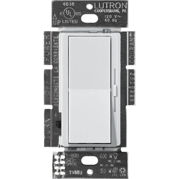 Lutron DVSCLV-600P-MI Diva Single Pole Magnetic Low-Voltage Dimmer, 120V, 600VA (450W), Mist