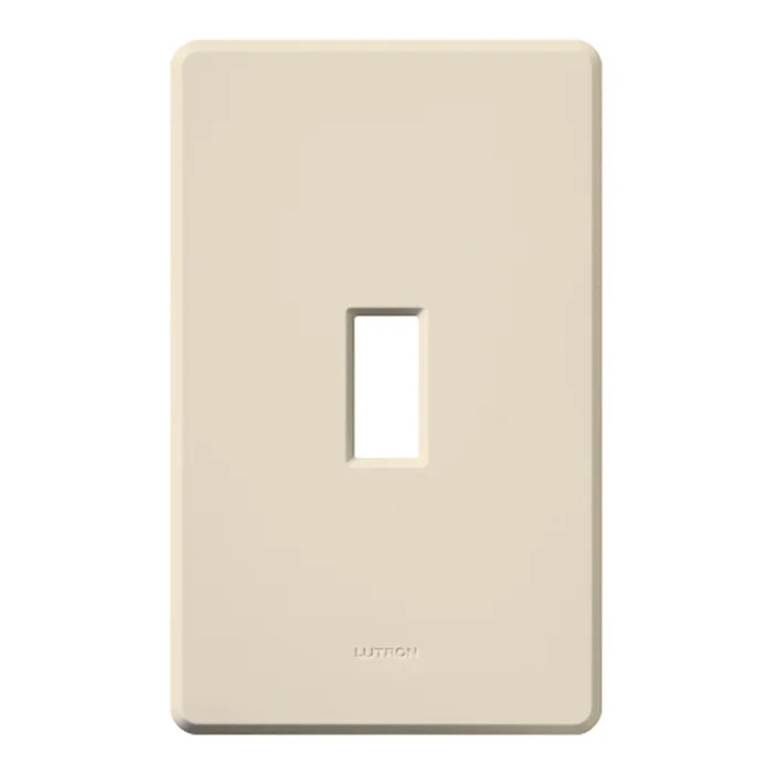 Lutron FG-1-LA Fassada Traditional Toggle 1-Gang Screwless Wallplate, Gloss Finish, Light Almond