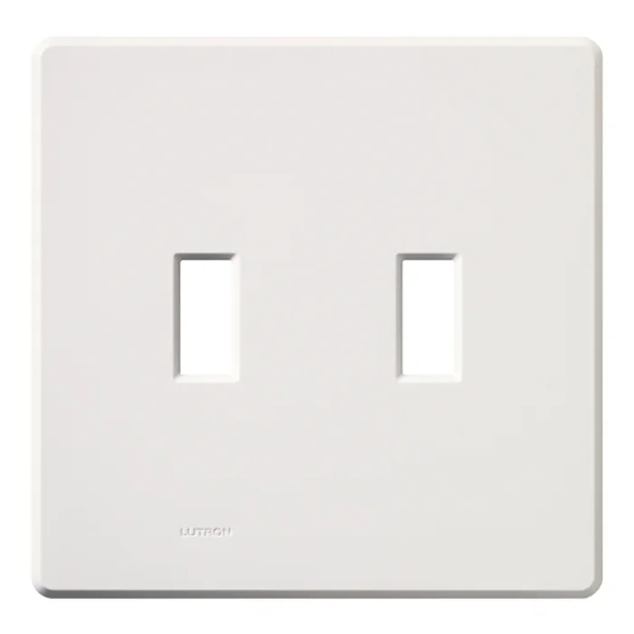Lutron FW-2-WH Fassada Traditional Toggle 2-Gang Screwless Wallplate, Matte Finish, White