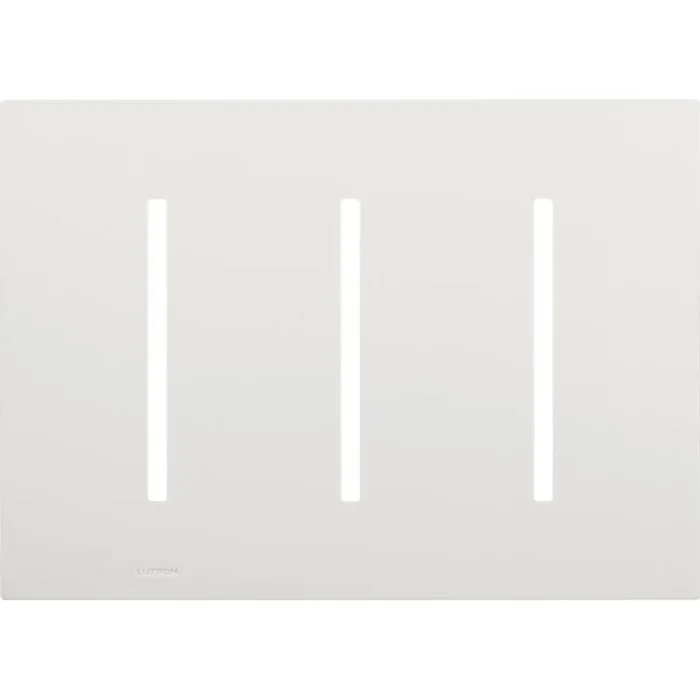 Lutron LWT-GGG-CWH Grafik T 3-Gang Wallplate, Clear White Glass
