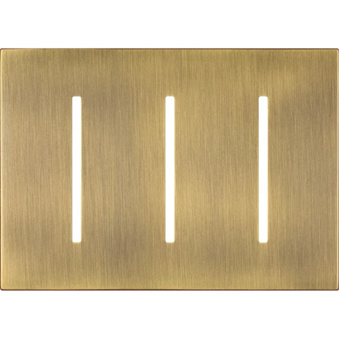Lutron LWT-GGG-QB Grafik T 3-Gang Wallplate, Antique Brass