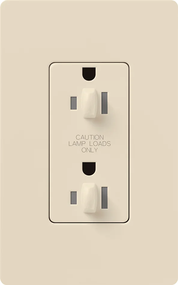 Lutron NTR-15-DDTR-LA Nova T 15A 120/125V Dual Dimming Tamper Resistant Receptacle, Light Almond