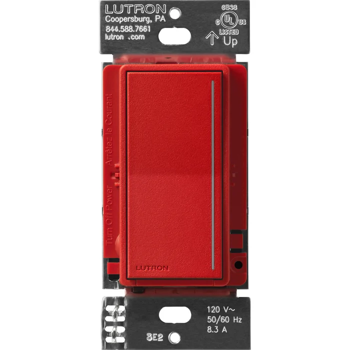 Lutron RRST-RD-SR RadioRA 3 Sunnata RF Companion Dimmer, 120V, For Use With RRST-PRO-N, Signal Red