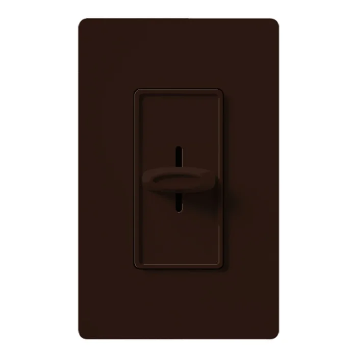 Lutron S-1000-BR Skylark Slide-to-Off Dimmer, Single Pole, 1000W Incandescent/Halogen, Brown