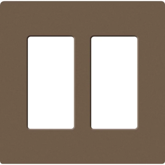 Lutron SC-2-EP Satin Decora 2-Gang Screwless Wallplate, Espresso