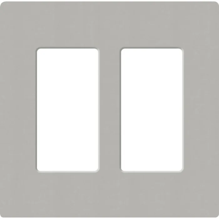 Lutron SC-2-PB Satin Decora 2-Gang Screwless Wallplate, Pebble