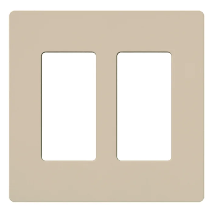 Lutron SC-2-TP Satin Decora 2-Gang Screwless Wallplate, Taupe