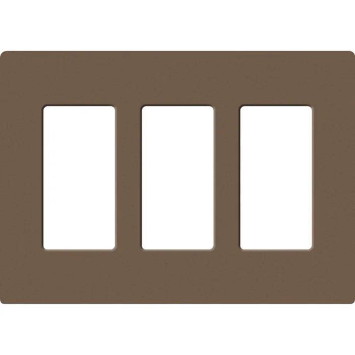 Lutron SC-3-EP Satin Decora 3-Gang Screwless Wallplate, Espresso