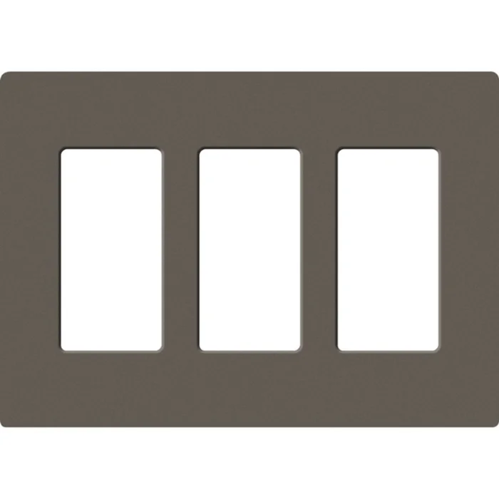 Lutron SC-3-TF Satin Decora 3-Gang Screwless Wallplate, Truffle