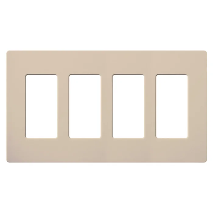 Lutron SC-4-TP Satin Decora 4-Gang Screwless Wallplate, Taupe