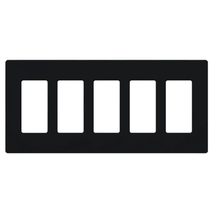 Lutron SC-5-MN Satin Decora 5-Gang Screwless Wallplate, Midnight