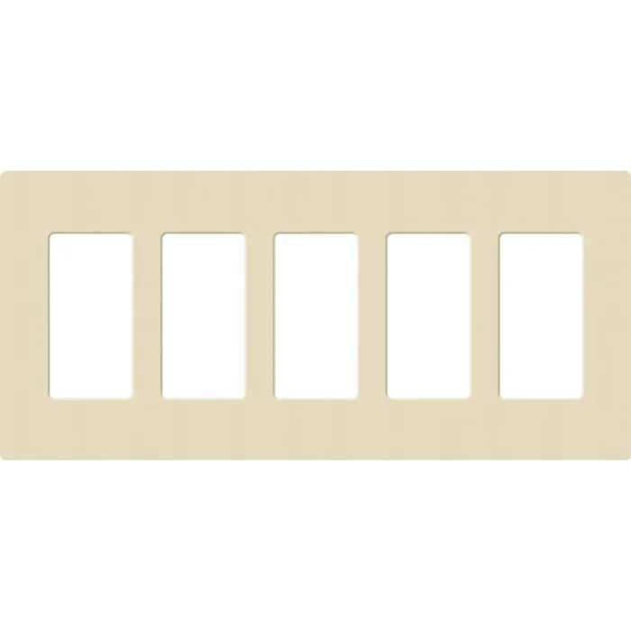 Lutron SC-5-SD Satin Decora 5-Gang Screwless Wallplate, Sand