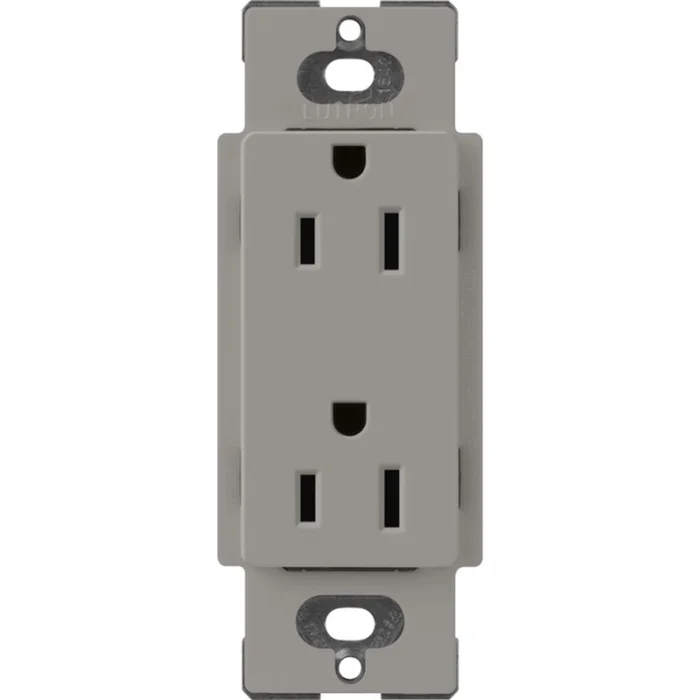 Lutron SCR-15-CS Claro 15A 125V Duplex Receptacle, Cobblestone