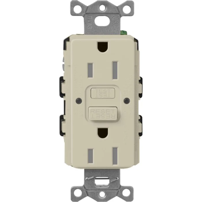 Lutron SCR-15-GFST-CY Claro 15A 125V Tamper Resistant Self-Testing GFCI Receptacle, Clay