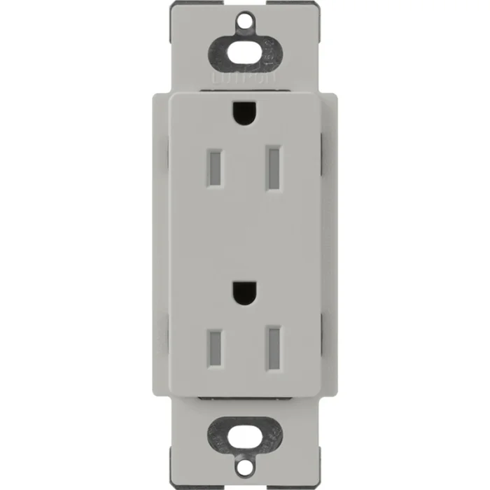 Lutron SCRS-15-TR-PB Claro 15A 125V Tamper Resistant Duplex Receptacle, Pebble