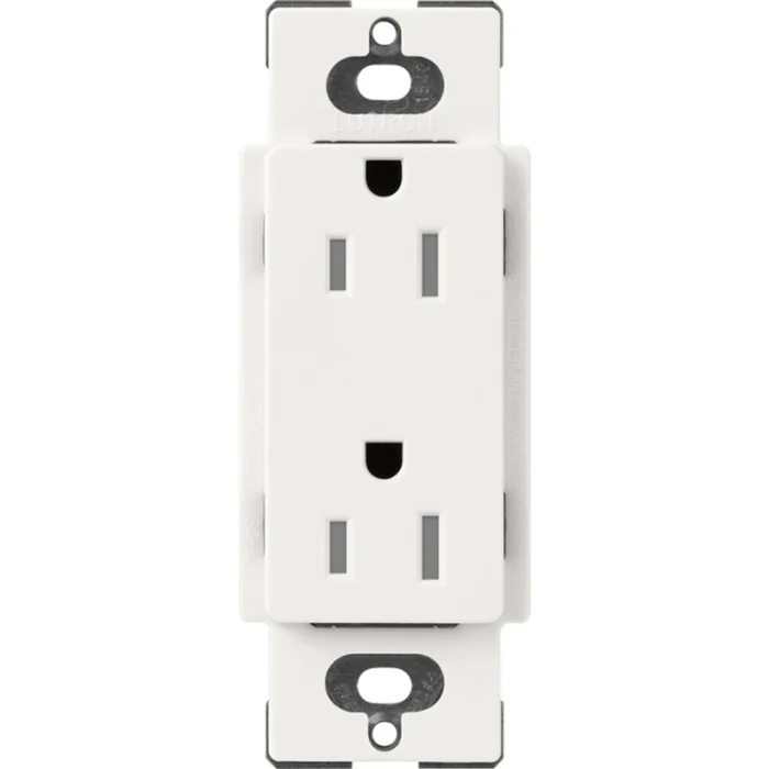 Lutron SCRS-15-TR-RW Claro 15A 125V Tamper Resistant Duplex Receptacle, Architectural White