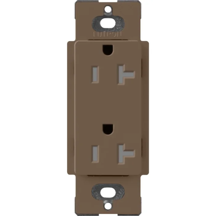 Lutron SCRS-20-TR-EP Claro 20A 125V Tamper Resistant Duplex Receptacle, Espresso